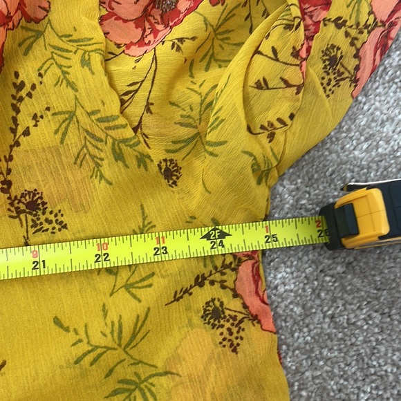 Lumiere Floral Button Up Mustard Shirt - Picture 12 of 13